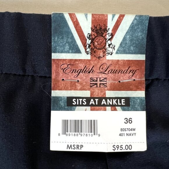 English Laundry NWT 36 Men Ankle Fit Jogger Pant Comfort Versatile Navy Blue - Picture 8 of 9